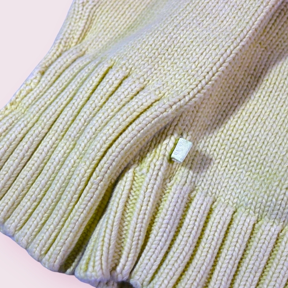 Ralph Lauren Sweater Women Large Yellow Chunky Knit Casual V Neck - Picture 4 of 6